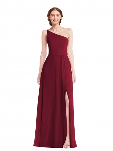 Cheapest Soft Chiffon A-Line Long Sleeveless Shirred Front Slit Evening Dresses Canada