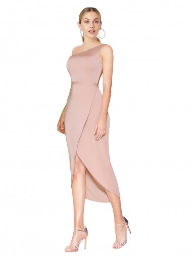 Cheapest Stretch Crepe Mermaid Knee Length Sleeveless Formal Dress Canada